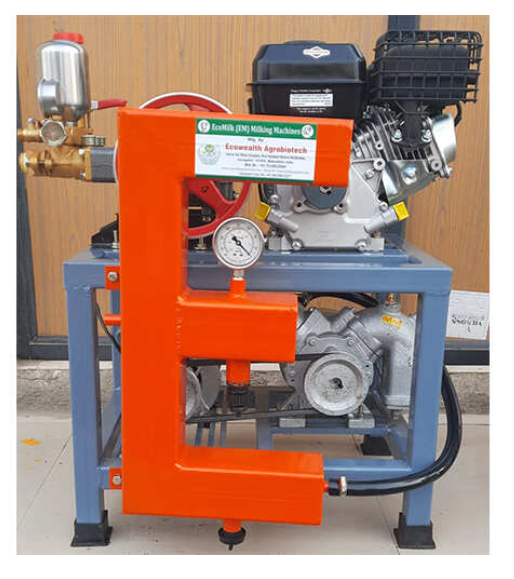ECOMILK (EM) 03 DOUBLE POWER SINGLE BUCKET MILKING MACHINE (FIXED)-WITHOUT ENGINE
