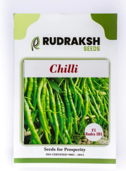 Rudraksh F1 Rudra 101 Chilli Seeds – High Yield, Pungent Green Fruits