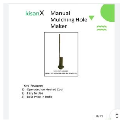 KISAN X MANUAL MULCHING HOLE MAKER