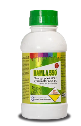 Hamla Insecticide (Chlorpyriphos 50% + Cypermethrin 5% EC) - Effective Against Many Pests